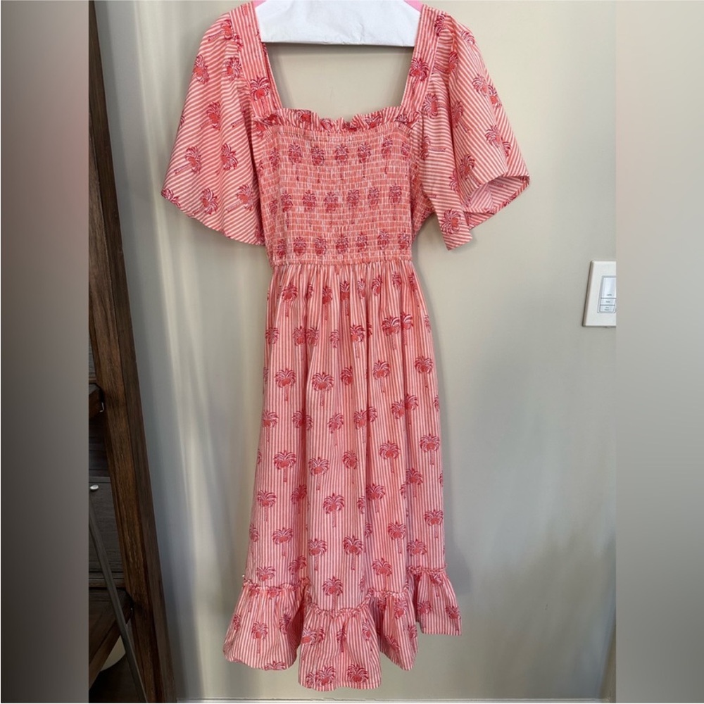 Tuckernuck Pink Floral Smocked Midi Dress - Picture 3 of 7